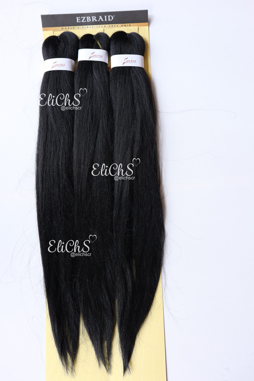 Cabello para trenzas 3 piezas largo 26 color 1B negro