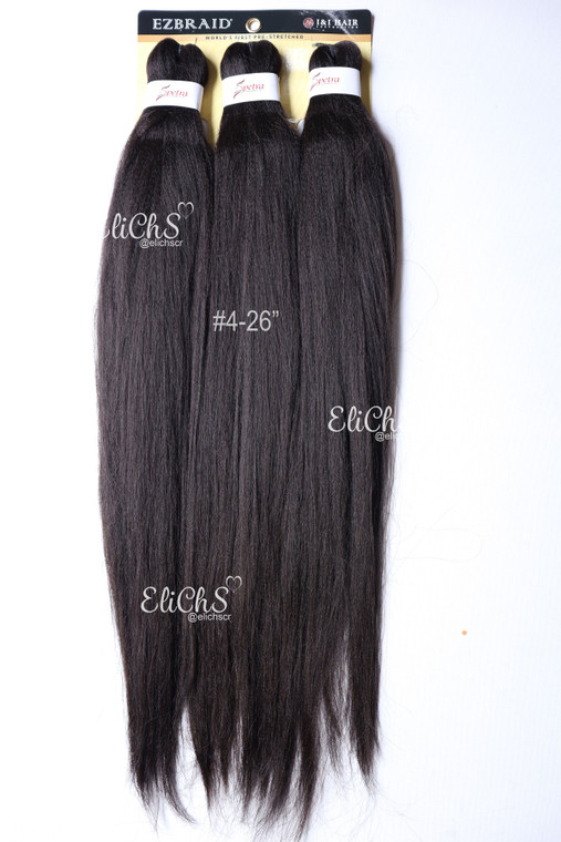 Cabello para trenzas 3 piezas largo 26 color #4 castaño oscuro