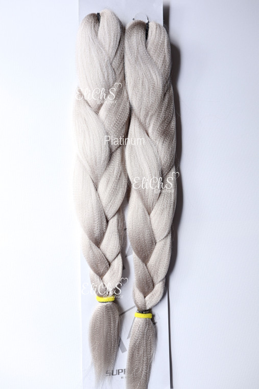 Cabello kanekalon premium Largo 24 pulgadas  color Platino