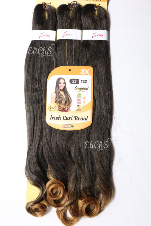 Cabello de seda para trenzas Irish curl Largo 22 color 1B-27