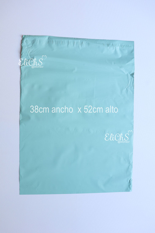 Bolsas para envío Biodegradable 50 unidades color verde tamaño 38cmx 52cm