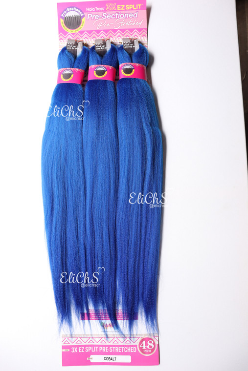 Cabello para trenzas Largo 24 pulgadas EZSPLIT color AZUL