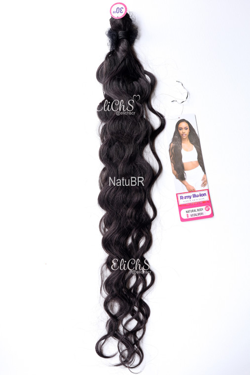 Extensiones de seda illusion largo 30 pulgadas Onduladas color Castaño oscuro