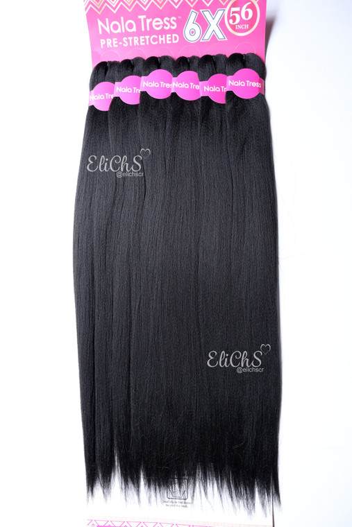 Cabello para trenzas Kanekalon premium 6 piezas  Largo 26  Color negro 1B 330gramos