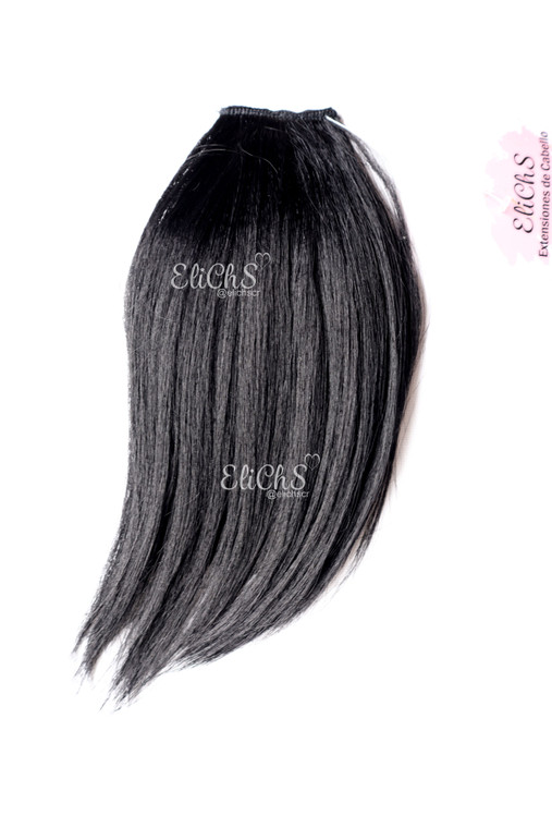 Flequillo  de seda con clips Color 1B