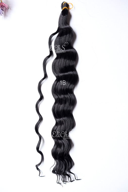 Cabello para trenzas y crochet Loose Deep largo 20 pulgadas color #1B negro