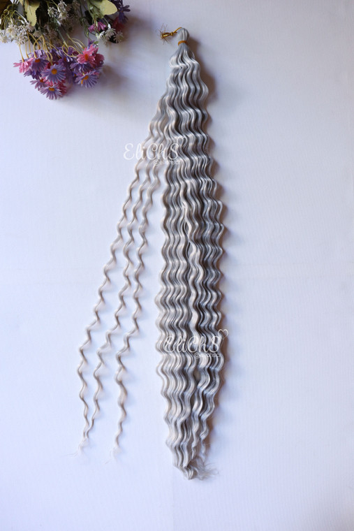 Cabello para crochet o para trenzas Deep wave Largo 30 color  SILVER