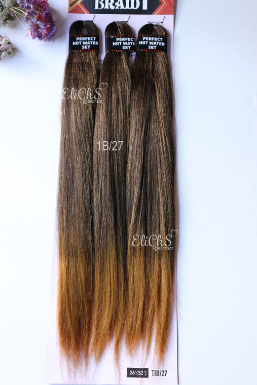 Cabello para trenzas 3 piezas largo 26 color 1B27