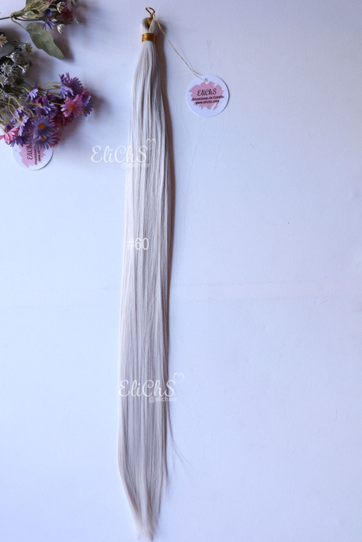 Cabello para trenzas de seda Bone largo 28 pulgadas color #60 platino