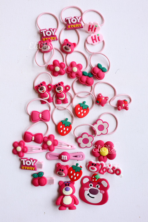 Set surtido de colsa y broches #7361 color Fucsia