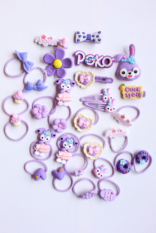 Set surtido de colsa y broches #7361 color Morado