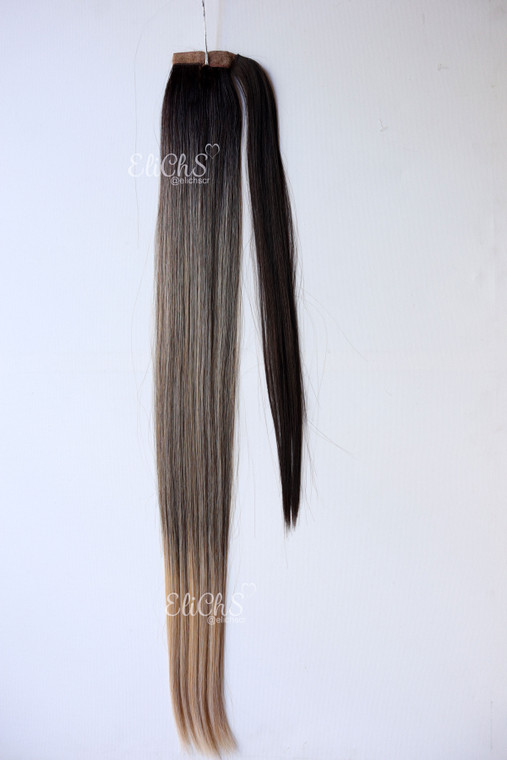 Cola de seda Largo 34 pulgadas color #Caramel