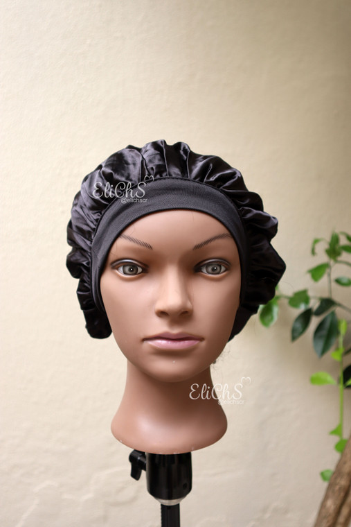 Gorro de Saten para niñas color negro