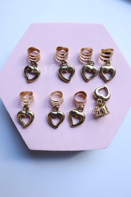 Accesorio para cabello Corazon Dorado 8 piezas