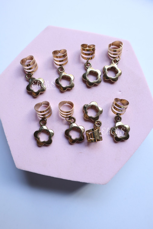 Accesorio para cabello Flor Dorado 8 piezas