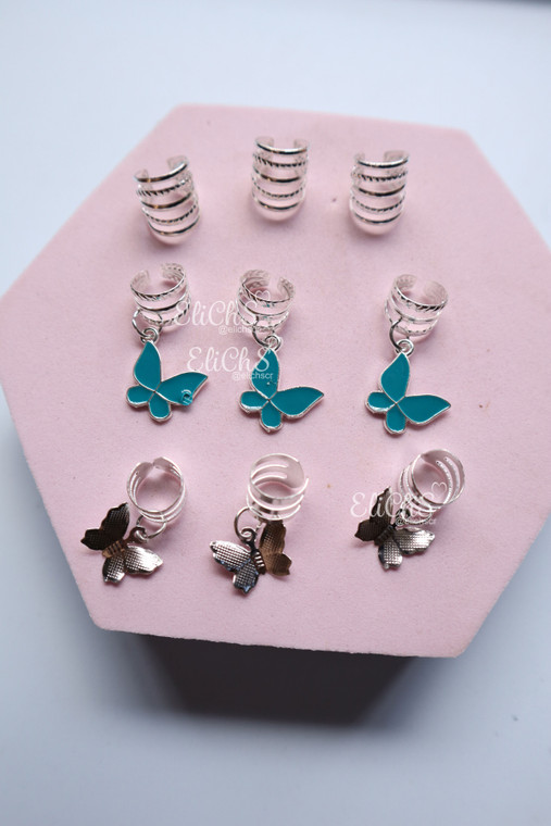 Accesorio para cabello Mariposa turquesa  9 piezas