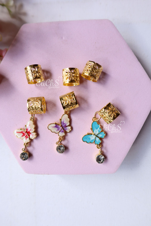 Accesorio para cabello Mariposa Dorado 6 piezas