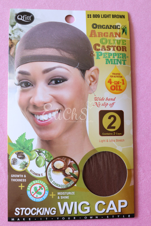 Gorro para peluca color cafe oscuro Qfitt 802 con infusion