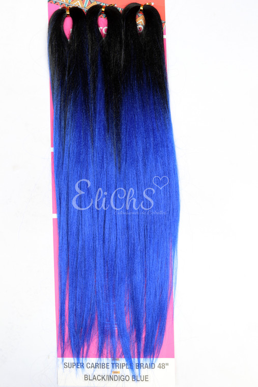 Cabello para trenzas kanekalon Premium Black Indigo Blue