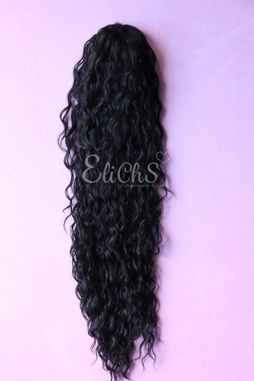 Cola de moño water wave Color 1B negro natural