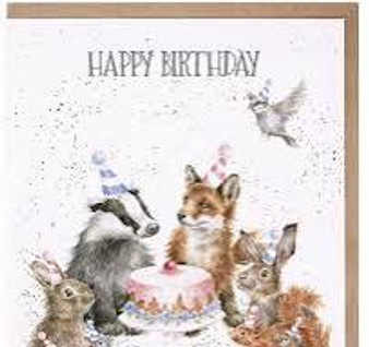 Wrendale Happy Birthday Card, Woodland Party