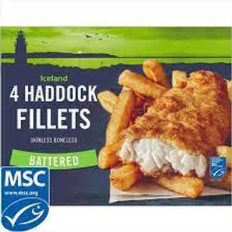 Iceland 4 Haddock Fillets Battered