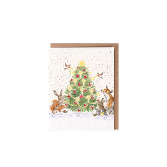 Wrendale Christmas tree Card small Wrendale Christmas tree Card small