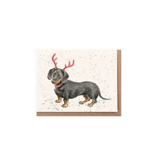 Wrendale Christmas Duchshund Card small