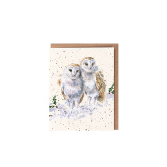 Wrendale Christmas White Owls Card small Wrendale Christmas White Owls Card small