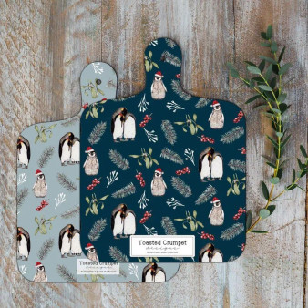 Gift Christmas Penguin Mini Cutting Board Gift Christmas Penguin Mini Cutting Board