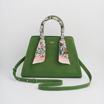 Fable Garden Floral Green Structured Tote