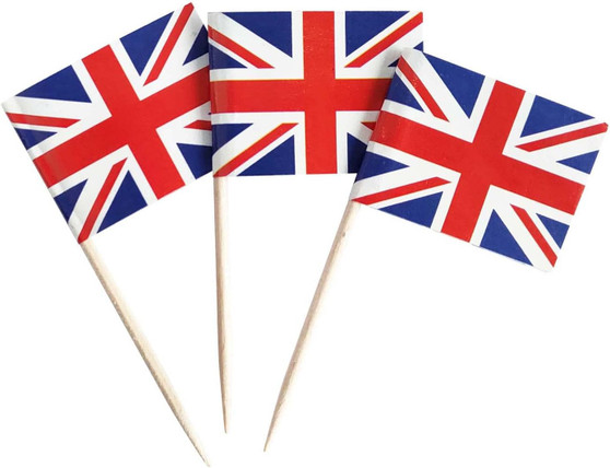 Union Jack Toothpick Flag 100 count