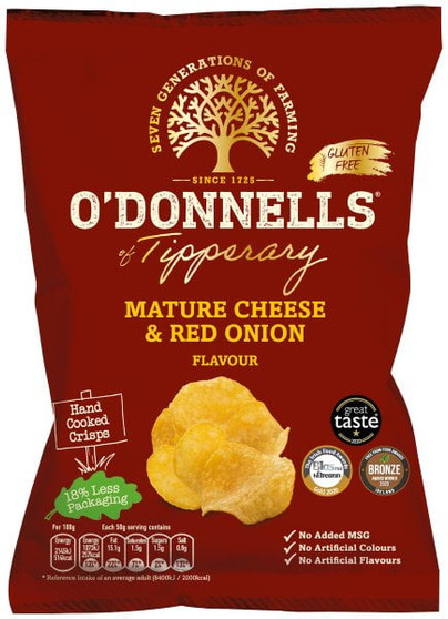 O'Donnells Mature Cheese & Red Onion Crisps