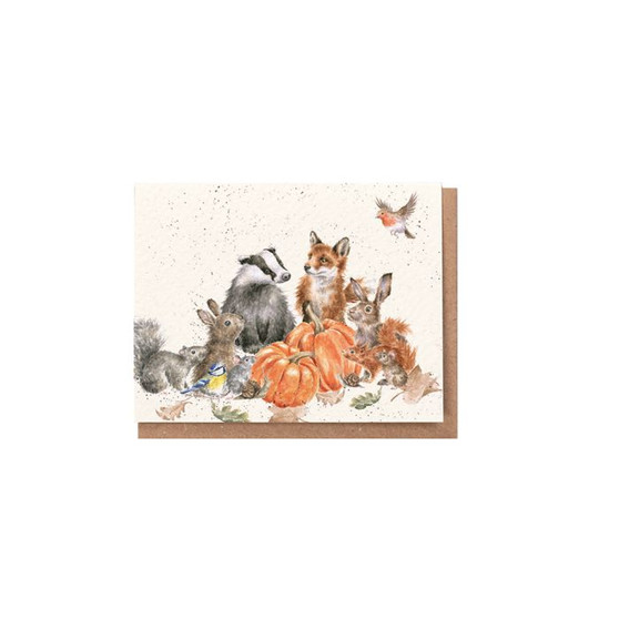 Wrendale Thanksgiving Forest Animals card small