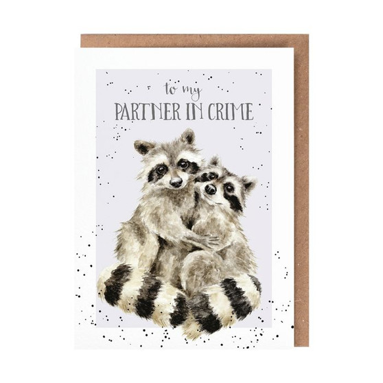 Wrendale Racoon Partner in Crime Anniversary Card