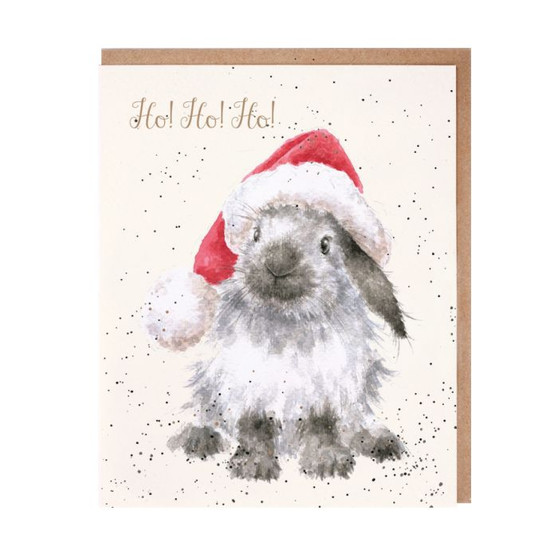 Wrendale Ho Ho Ho Rabbit Christmas Card