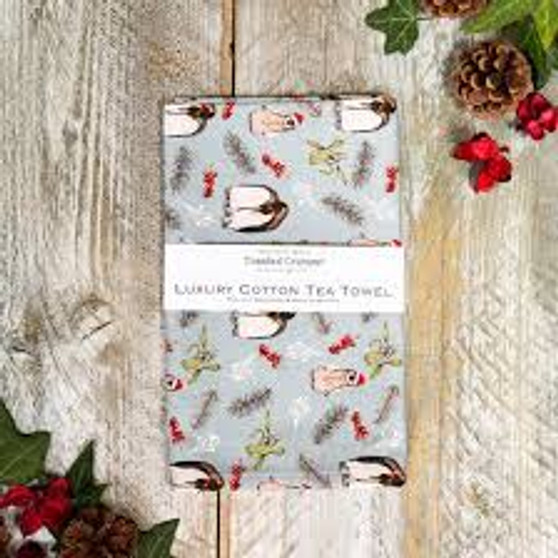 Gift Christmas Penguin Ice Blue Tea Towel Gift Christmas Penguin Ice Blue Tea Towel