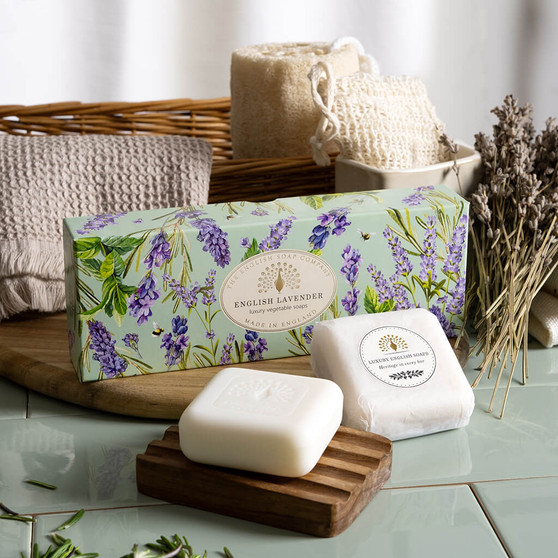The English Soap Company English Lavender Trio Soap Box Gift Set