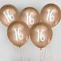 Number 16 Balloons Gold Chrome Number 16 Balloons Gold Chrome