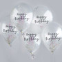 Happy Birthday Confetti Balloons Silver Happy Birthday Confetti Balloons Silver