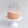 Cake Topper Lets Party Silver