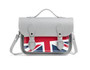 Zatchels Handmade Leather Union Jack Midi Satchel - Gray