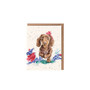 Wrendale Dachshund with gift wrapping Christmas card small Wrendale Dachshund with gift wrapping Christmas card small