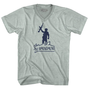 Wolverines Second Amendment Adult Tri-Blend V-neck T-shirt - Athletic Cool Grey Wolverines Second Amendment Adult Tri-Blend V-neck T-shirt - Athletic Cool Grey