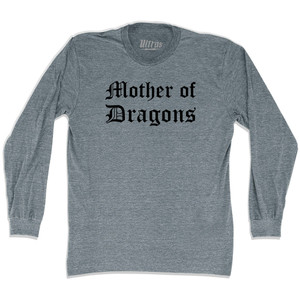 Mother Of Dragons Adult Cotton Long Sleeve T-shirt - Athletic Grey Mother Of Dragons Adult Cotton Long Sleeve T-shirt - Athletic Grey