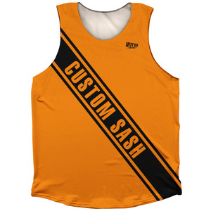 Custom Sash Left To Right Athletic Tank Top - Orange Tennessee And Black Custom Sash Left To Right Athletic Tank Top - Orange Tennessee And Black