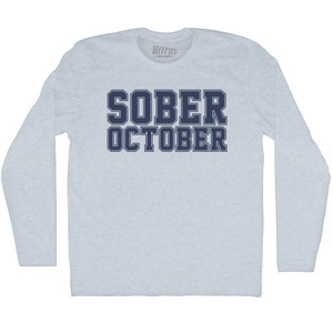 Sober October Adult Tri-Blend Long Sleeve T-shirt - Athletic White Sober October Adult Tri-Blend Long Sleeve T-shirt - Athletic White