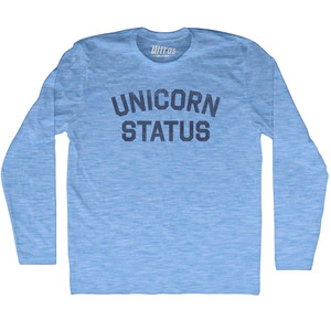 Unicorn Status Adult Tri-Blend Long Sleeve T-shirt - Athletic Blue Unicorn Status Adult Tri-Blend Long Sleeve T-shirt - Athletic Blue