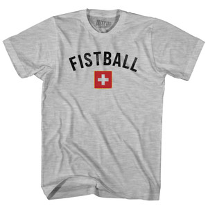 Switzerland Fistball Country Flag Adult Cotton T-shirt - Grey Heather Switzerland Fistball Country Flag Adult Cotton T-shirt - Grey Heather