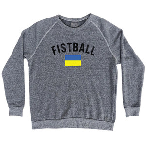 Ukraine Fistball Country Flag Adult Tri-Blend Sweatshirt - Athletic Grey Ukraine Fistball Country Flag Adult Tri-Blend Sweatshirt - Athletic Grey
